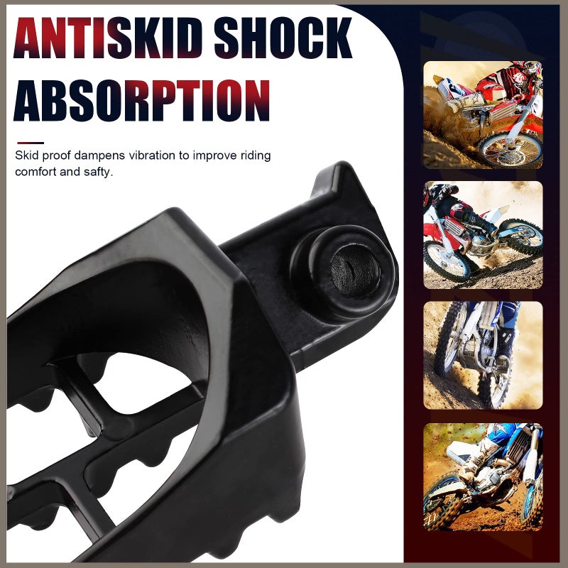 QAZAKY Black Aluminium Foot Pegs Rest Footrest Footpegs XR50 XR50R XR70 XR70R XR80R XR100R CRF50 CRF50F CRF70 CRF70F CRF80 CRF80F CRF100F KLX110 50cc 70cc 90cc 110cc 125cc Dirt Bike TaoTao Jonway - Image 4